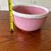 Vintage 60's Hull Crestone Pottery Pink Mixing Bowl w/White Frosted Drippy Edge