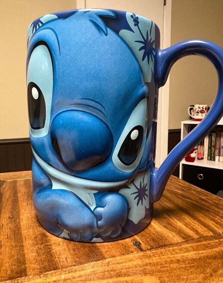 Extremely RARE Lilo & Stitch Ceramic Mug Cup Ohana Hawaii
