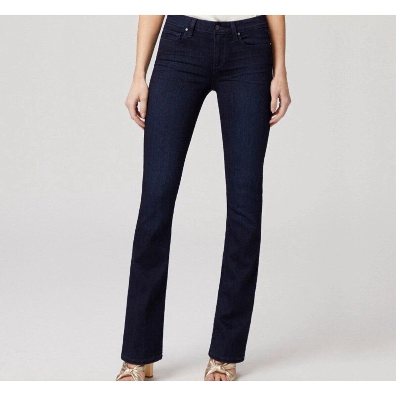 New women's sz 24 /00 Paige light flare dark navy denim pocketed jeans