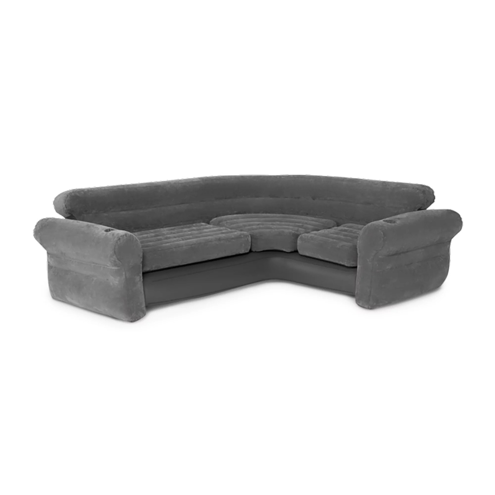 Intex Corner Sofa L-Shaped Inflatable Home Lounge Couch with Cupholders