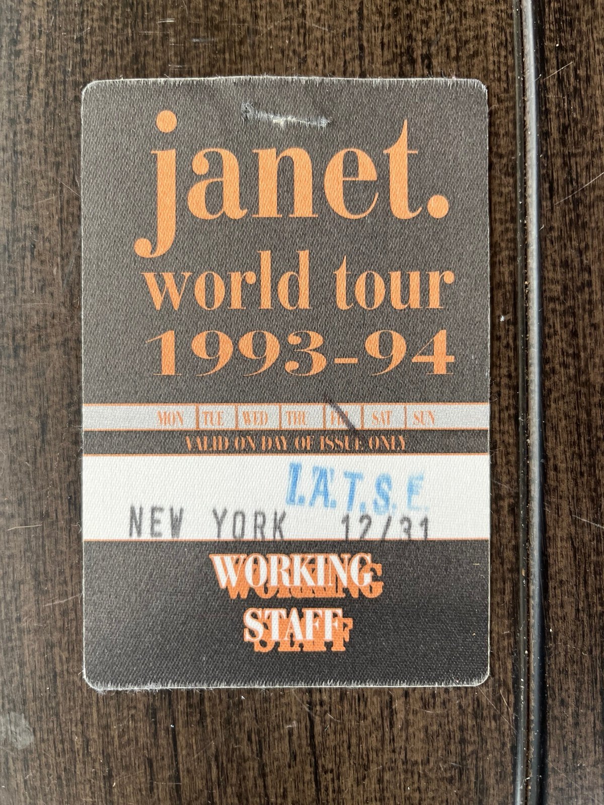 Janet Jackson backstage passes