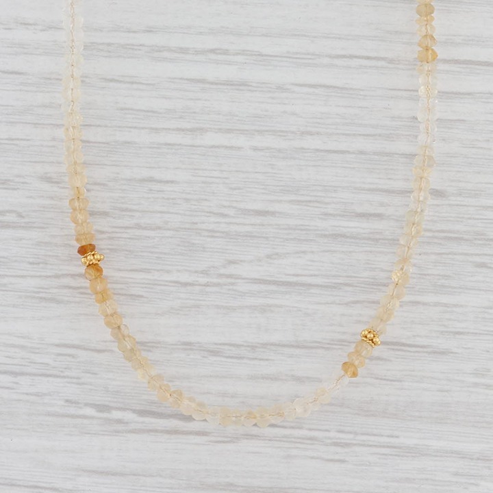 New Nina Nguyen Harmony Necklace Citrine Bead Sterling Gold Vermeil Layer Long