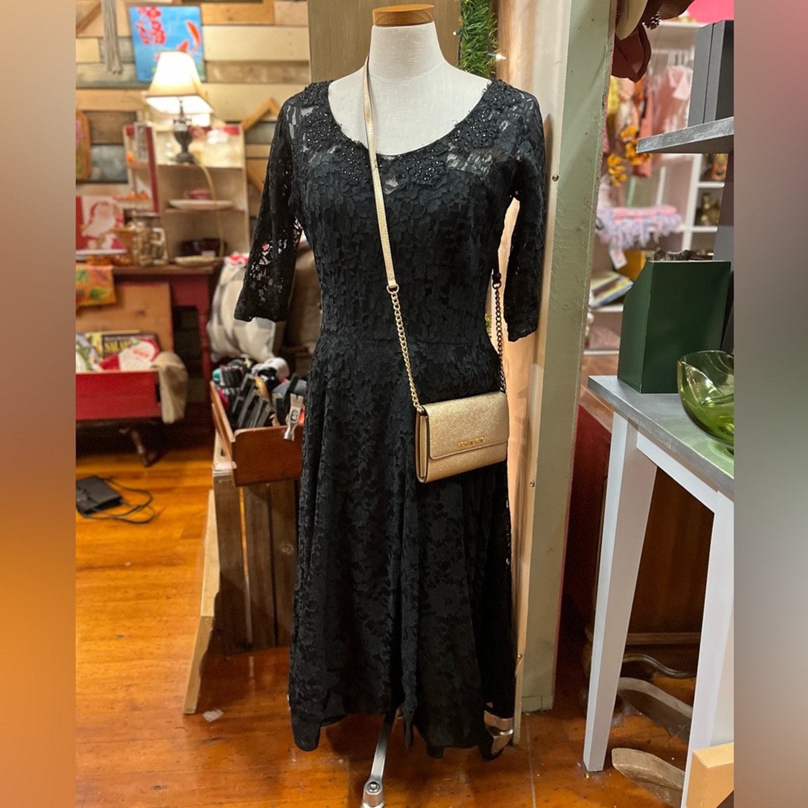 Black Vintage Lace Cocktail Dress