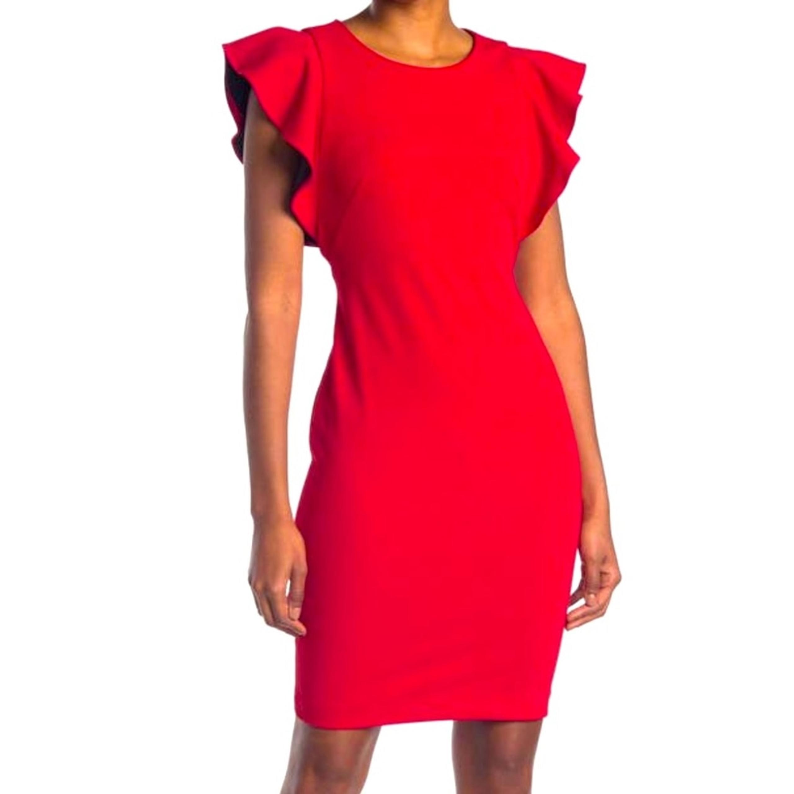 Calvin Klein Red Sheath Dress