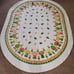 Vtg Tablecloth MCM Mushroom Block Print Table covering
