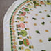 Vtg Tablecloth MCM Mushroom Block Print Table covering