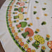 Vtg Tablecloth MCM Mushroom Block Print Table covering