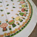 Vtg Tablecloth MCM Mushroom Block Print Table covering