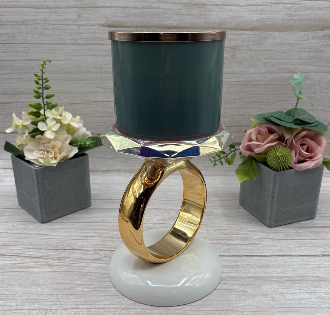 Bath & Body Works Diamond Ring 3 Wick Pedestal Candle Holder