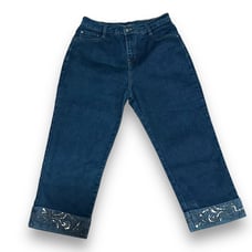 COS cuffed embellished cropped jeans