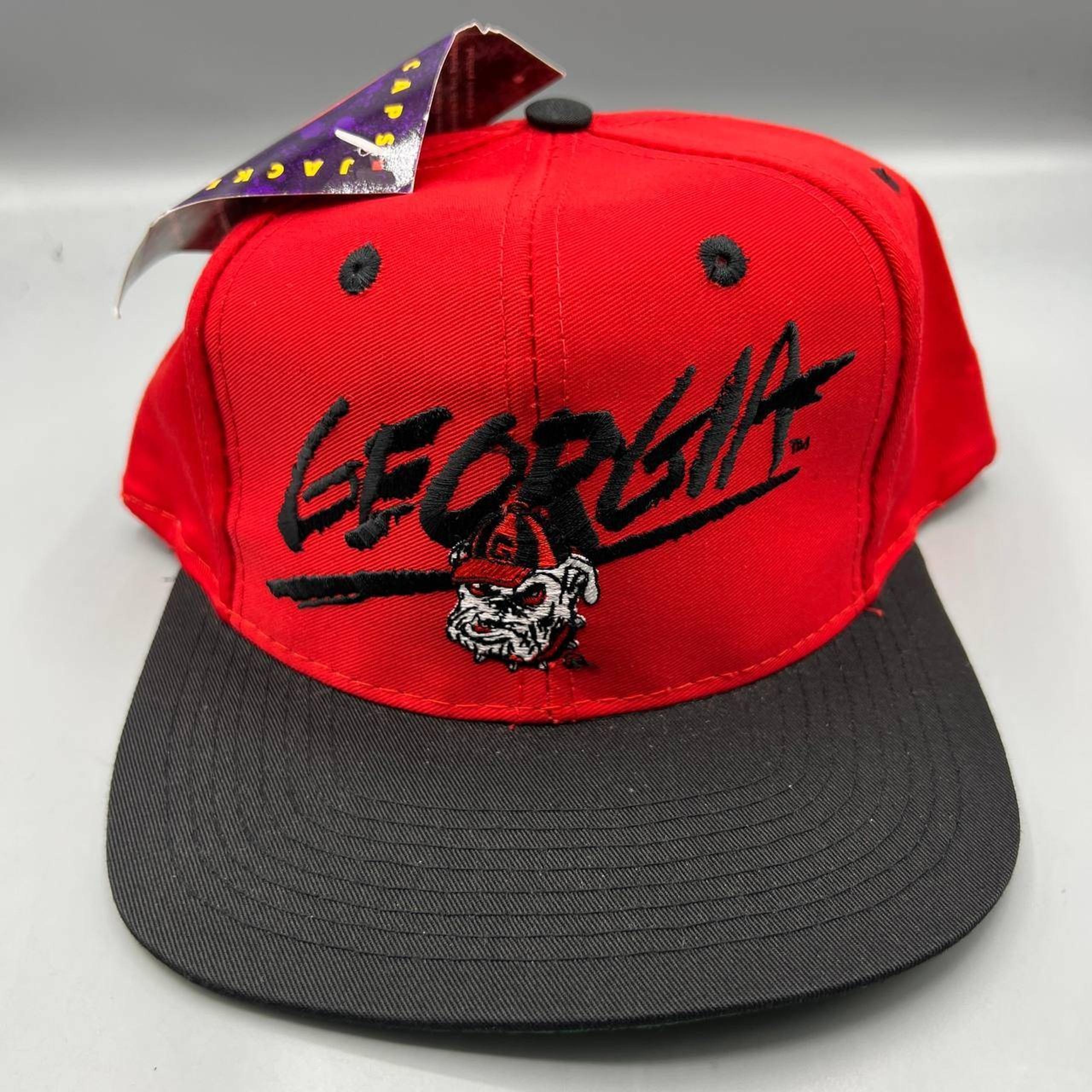 Vintage Georgia Bulldogs Hat Men Red Black Signatures Snap Back Cap New