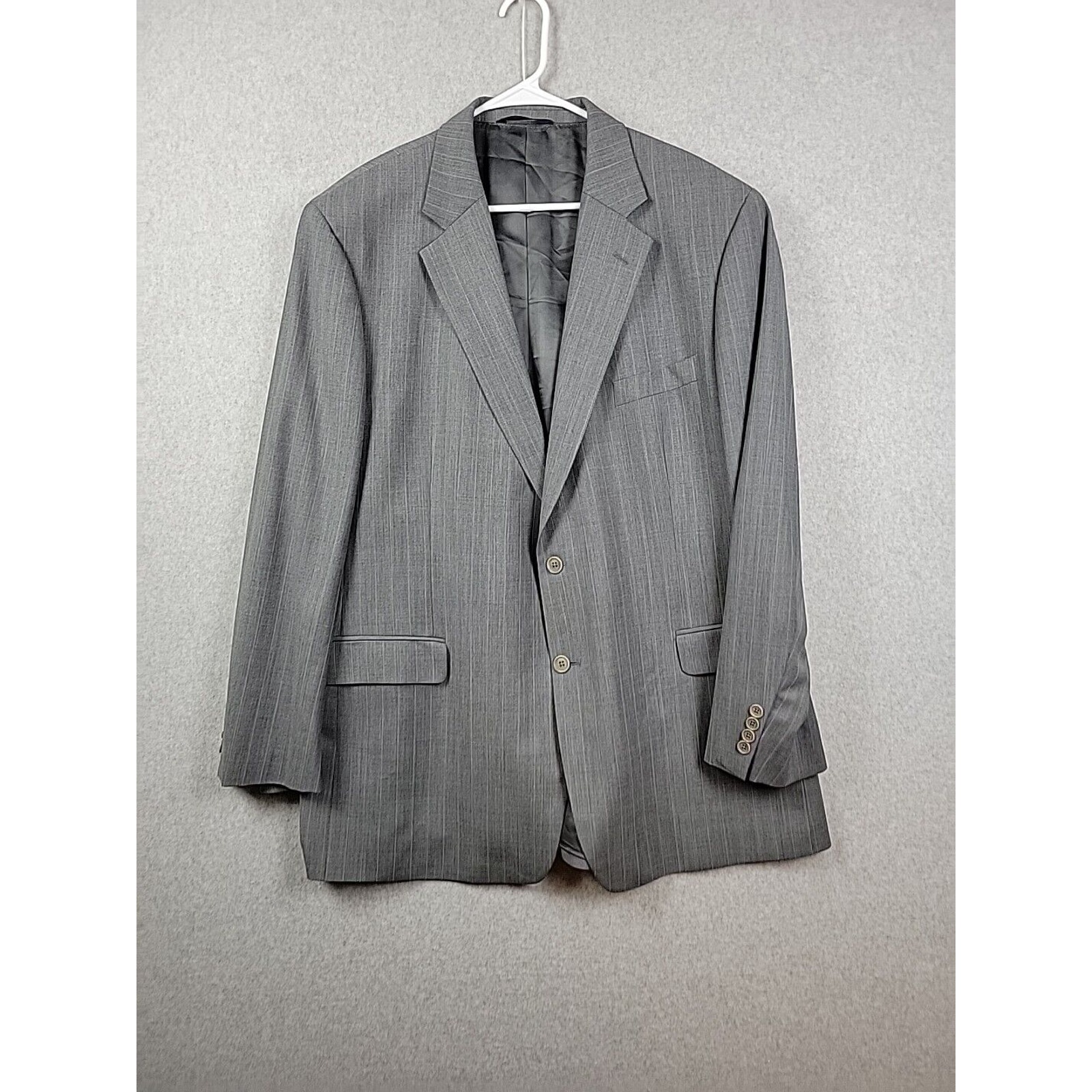 Brooks Brothers Wool Blend Gray Pinstriped LS Blazer Suit Jacket Men’s 48 LG
