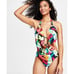 NWT Bar III Women's Tropical Dreams Cowlneck One-Piece Swimsuit S