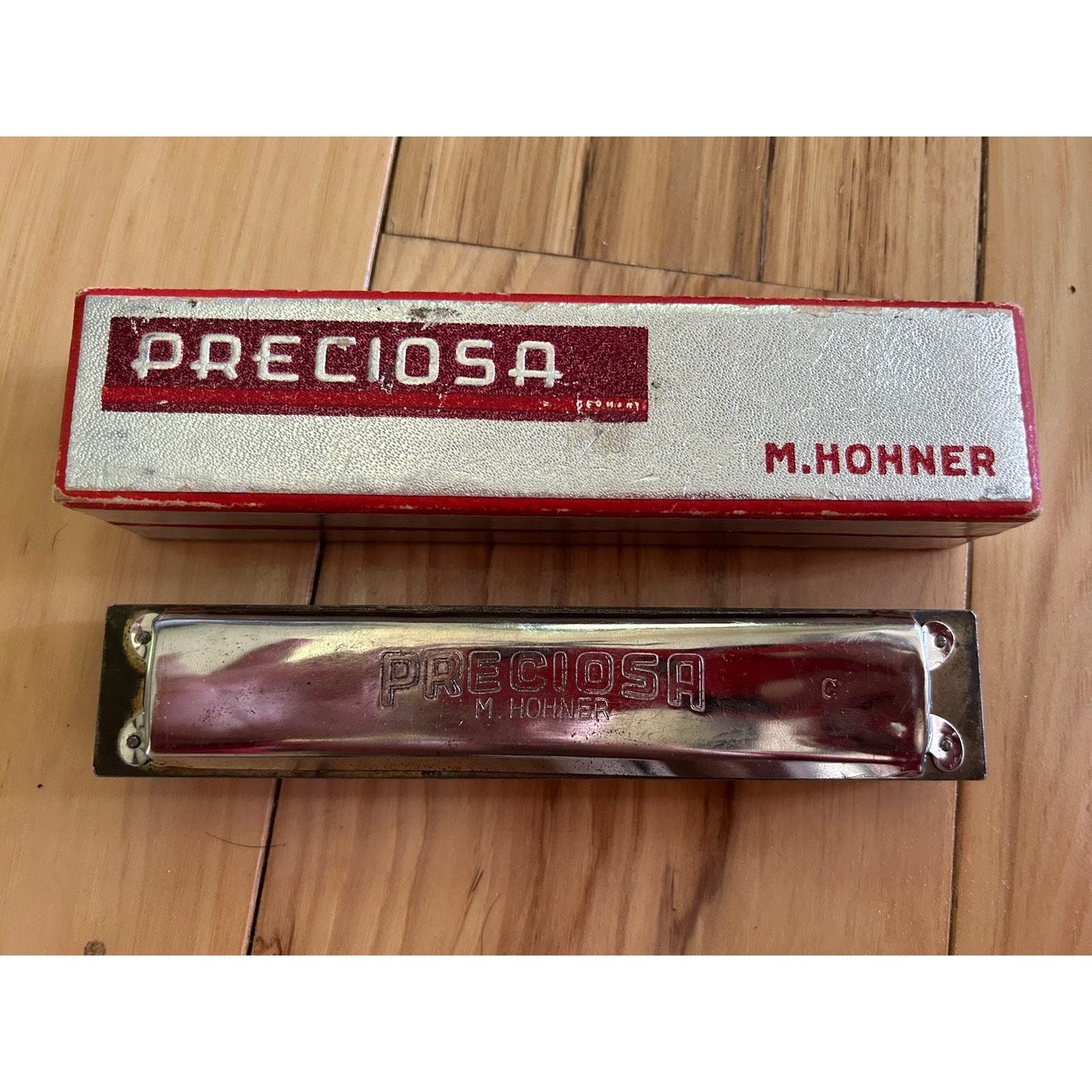 VINTAGE PRECIOSA HARMONICA MADE BY M. HOHNER WITH ORIGINAL BOX Germany