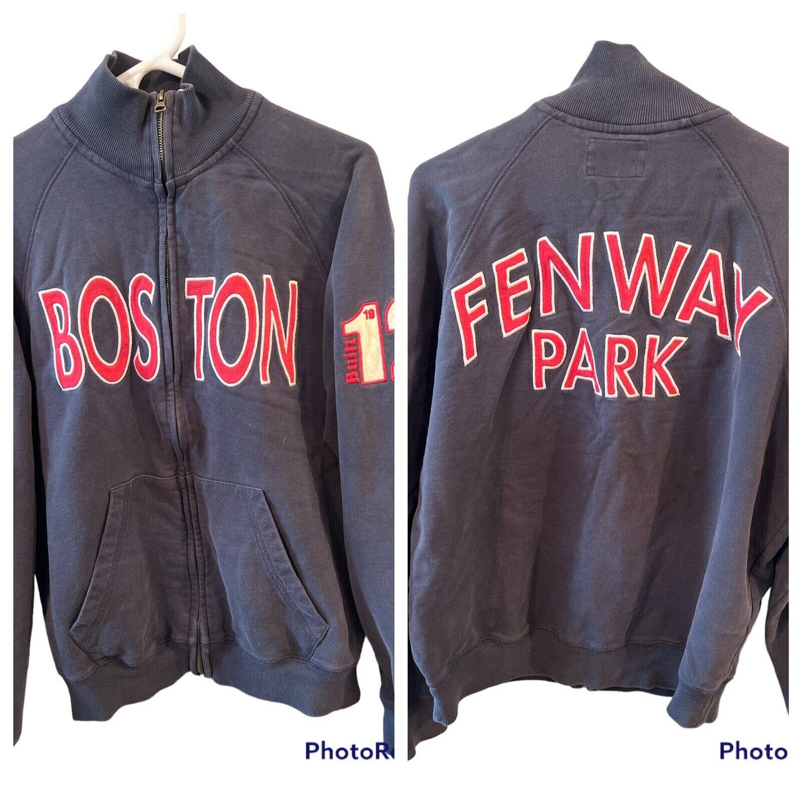 Banner Supply Co MLB BOSTON RED SOX Full Zip Distressed Baseball WomenJacket LRG