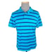 Southern Tide Skipjack Men's Turquoise & Navy Blue Striped Polo -- Large