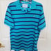 Southern Tide Skipjack Men's Turquoise & Navy Blue Striped Polo -- Large