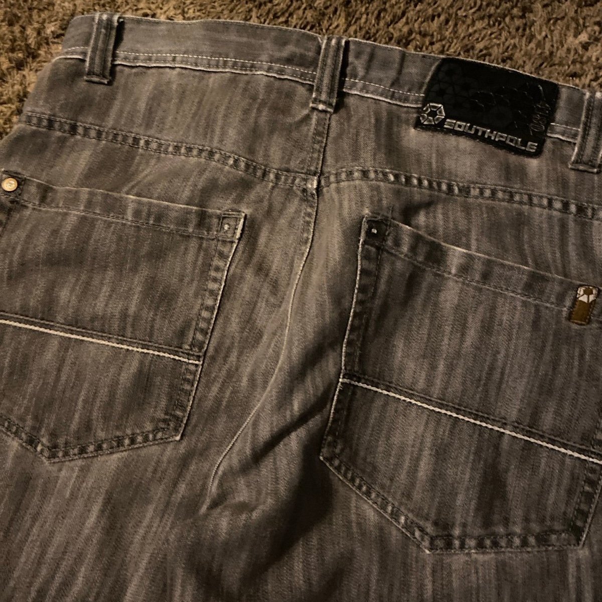 Vintage brown tab southpole jeans cut