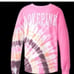 Victorias Secret Pink Varsity Sweatshirt Oversized pullover Pink Tie dye Medium