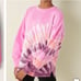 Victorias Secret Pink Varsity Sweatshirt Oversized pullover Pink Tie dye Medium