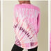 Victorias Secret Pink Varsity Sweatshirt Oversized pullover Pink Tie dye Medium