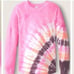 Victorias Secret Pink Varsity Sweatshirt Oversized pullover Pink Tie dye Medium
