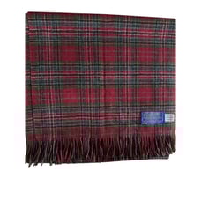 Pendleton VIRGIN WOOL Scarf Maroon Red Gray Multi Plaid Made In USA