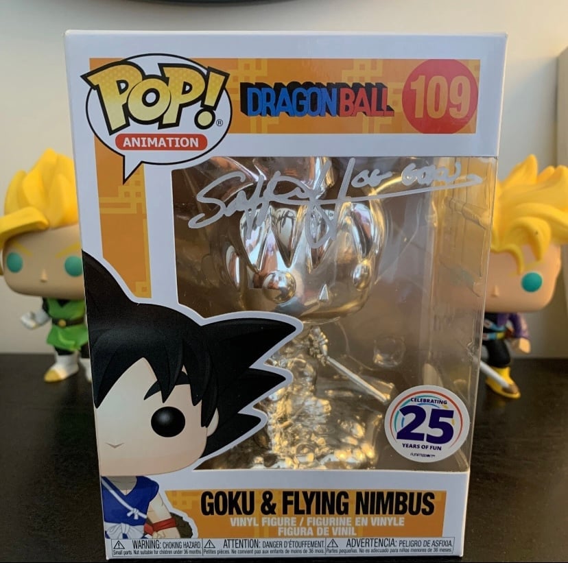 Goku & Flying Nimbus 109 Chrome Signed Saffron Henderson JSA