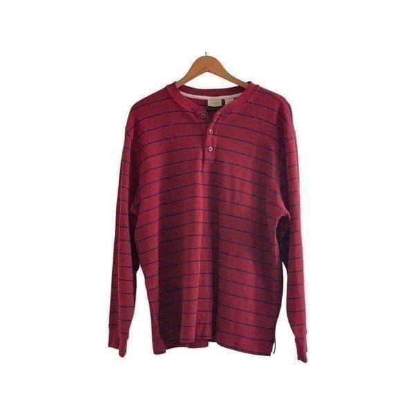 L.L. Bean Men’s Long Sleeve Striped Henley Shirt