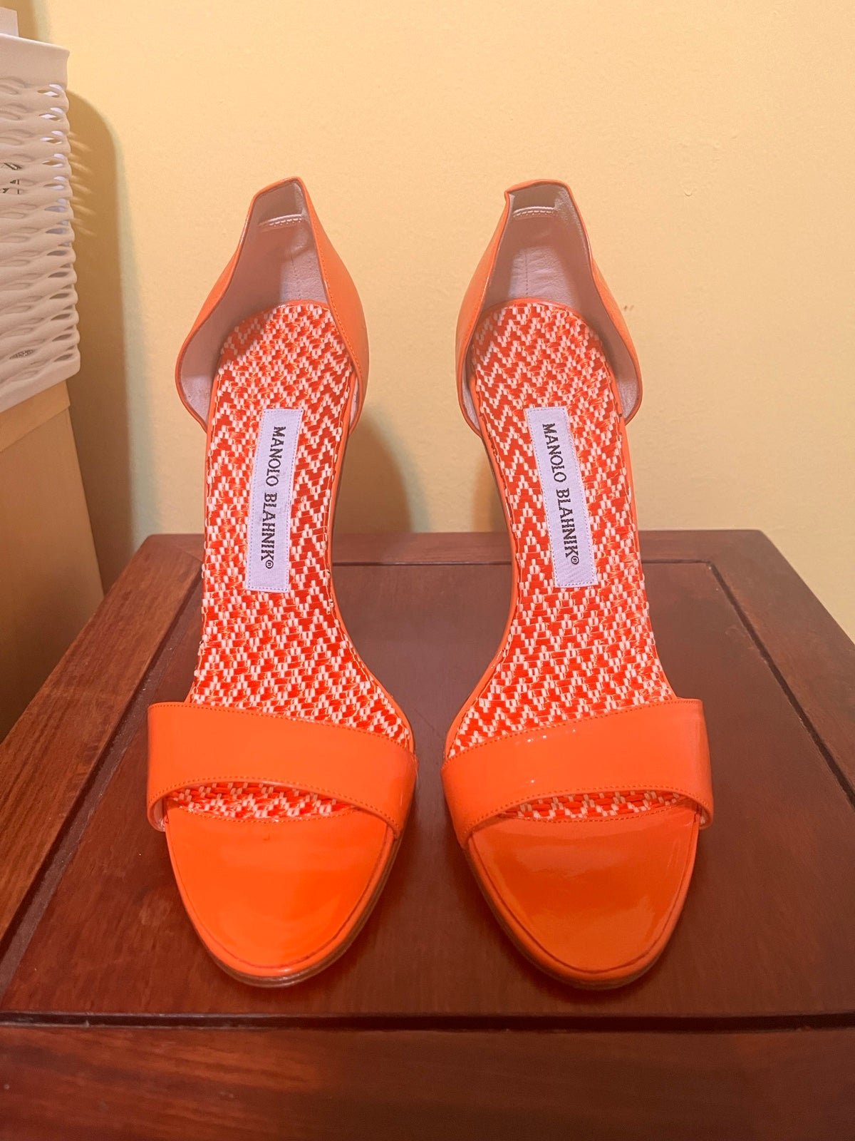 Manolo Blahnik Orange Catalina Sandal