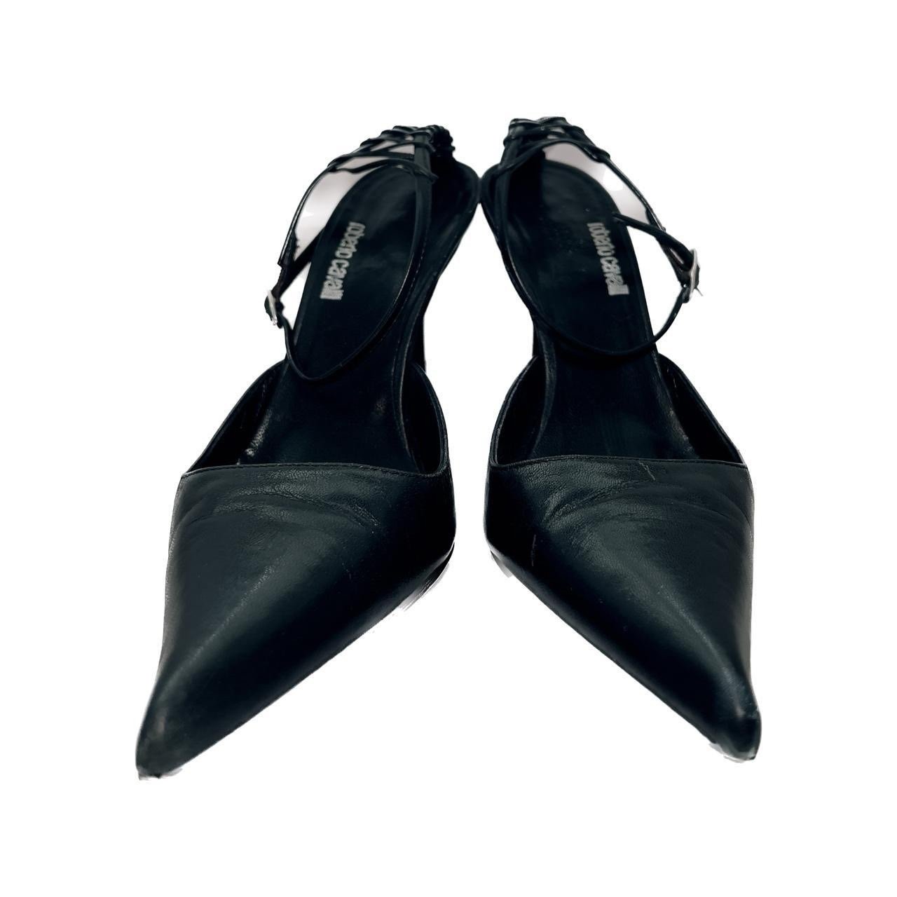 Roberto Cavalli black leather pumps