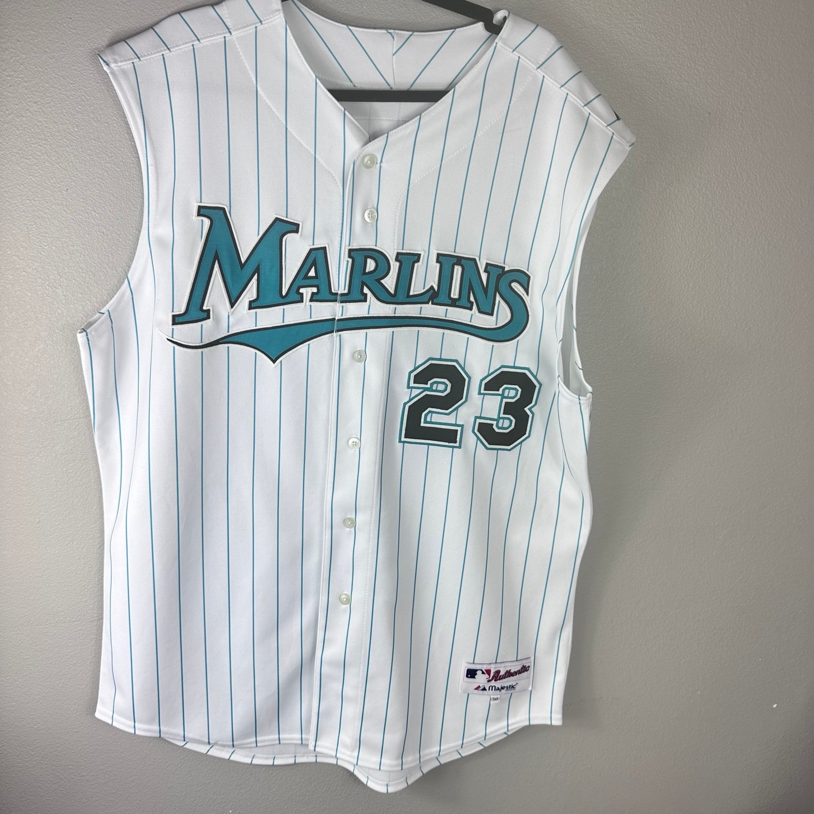 Vintage Charles Johnson Signed Majestic Mesh Sz 50 Sleeveless Baseball Jersey