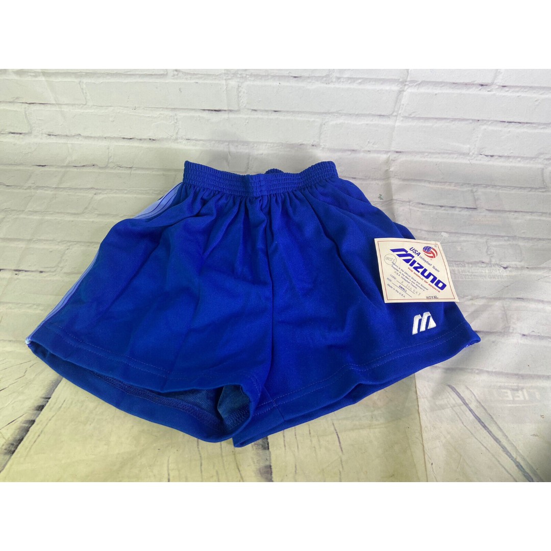 VTG Mizuno Volleyball Shorts DEADSTOCK Blue Unisex Mens Womens Small Made In USA
