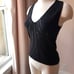 Ideology Beaded Sequin V-Neck Racerback Knit Sweater Top Blouse