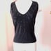 Ideology Beaded Sequin V-Neck Racerback Knit Sweater Top Blouse