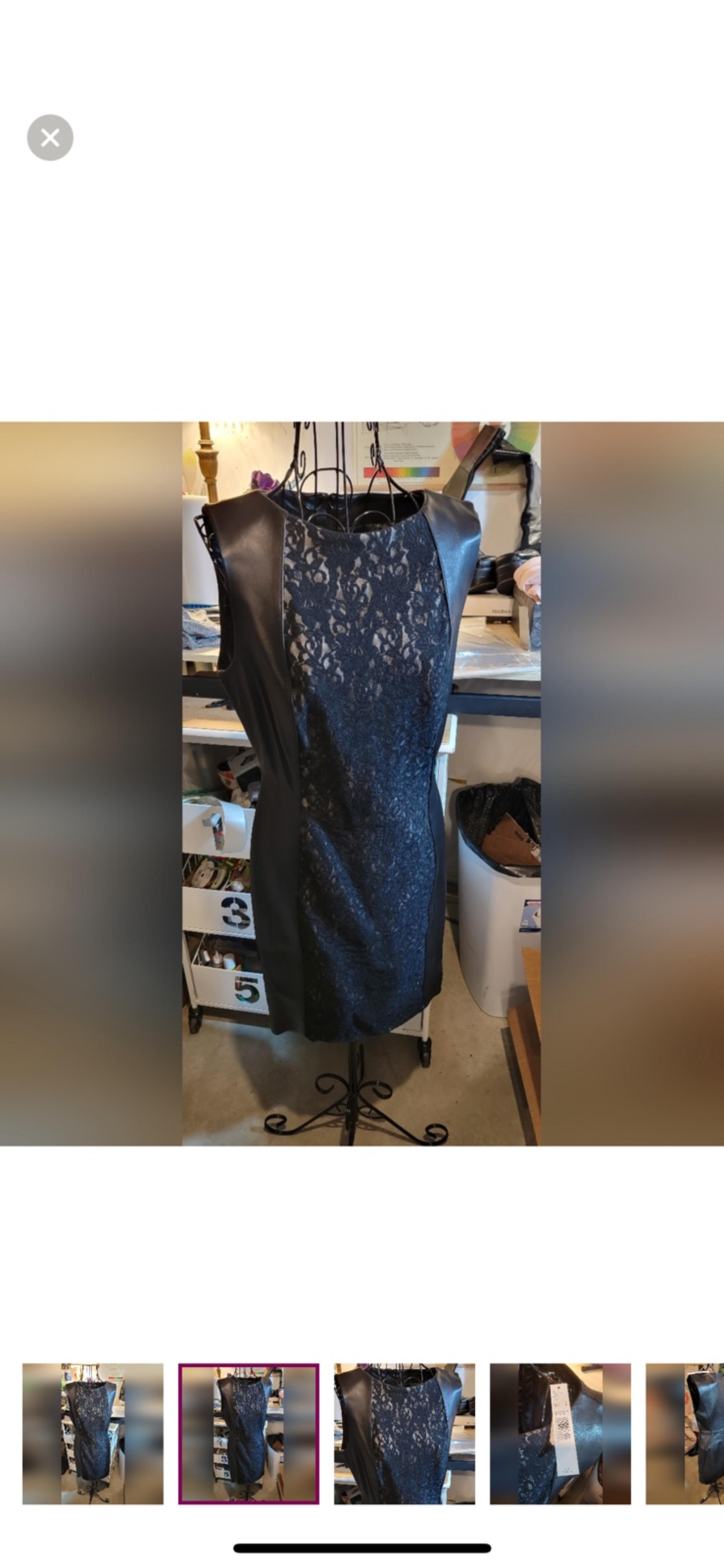 antonio melani black real leather dress size 8
