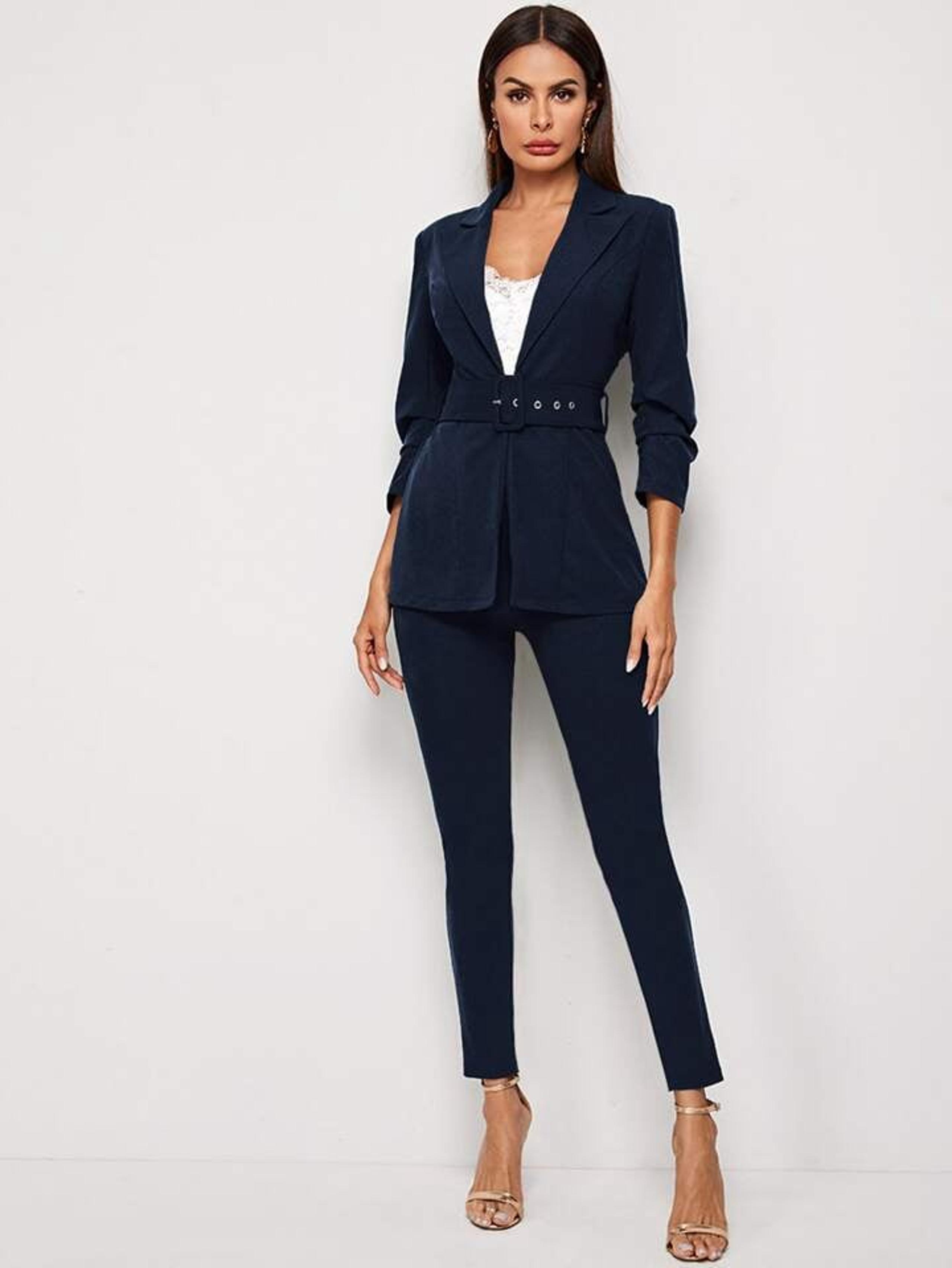 SHEIN Privé Adjustable Belted Blazer