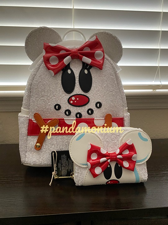 Loungefly Snowman Minnie Mouse Sequin Christmas Mini Backpack and Wallet