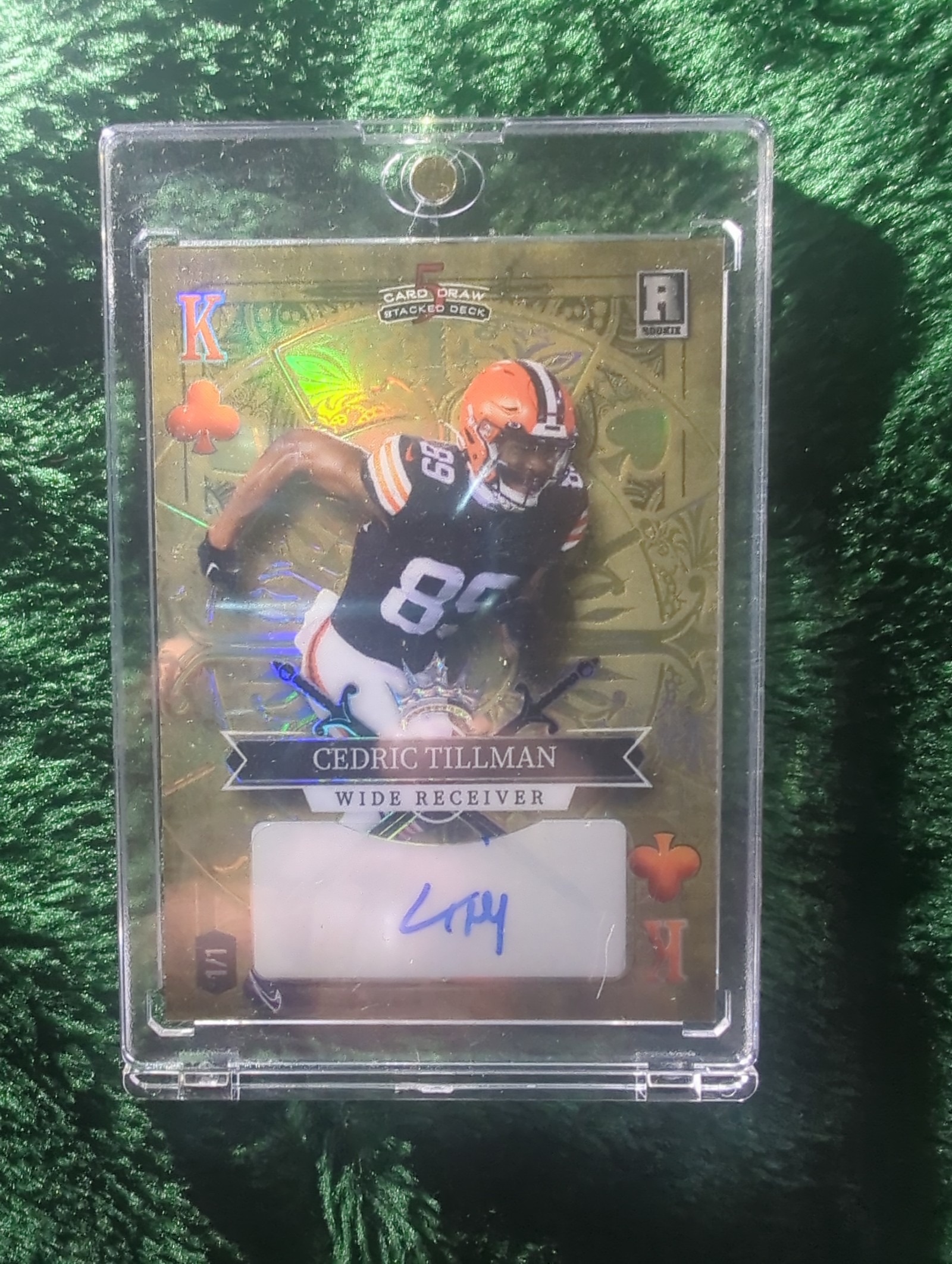 Cedric Tillman wild card 5 card draw, stack deck 1/1 King of clubs