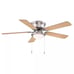 HUGGER 52” LED Ceiling Fan & Light Brushed Nickel, Opal Frosted Shade, Beige NIB