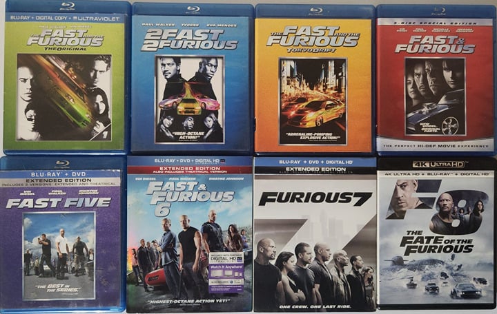 9-Disk Fast & Furious Blu Ray Collection