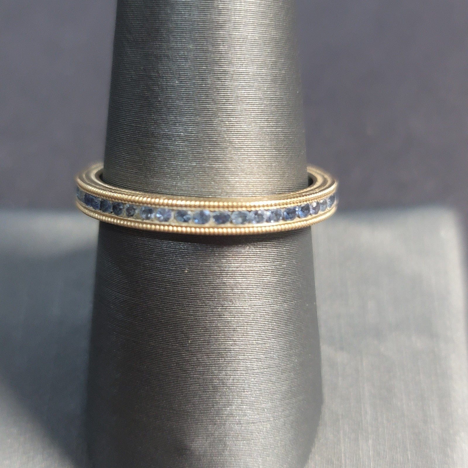 OCTOBER SALE. 300 OFF! R341 14k Blue Diamond Eternity Band