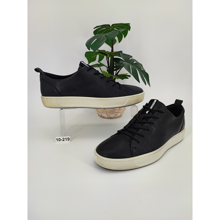 ECCO Men's Black Leather Lace-up Sneakers Size 44EU 10US