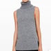 - CLUB MONACO - ITALIAN YARN WOOL SLEEVELESS TURTLENECK SWEATER GREY SZ XS