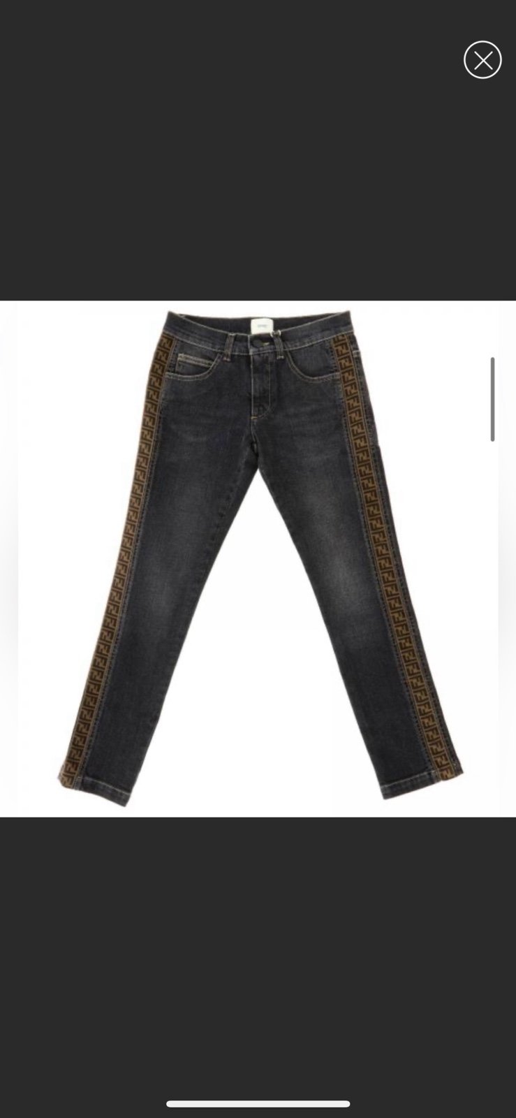 Fendi FF Logo Black Denim Jeans Kids