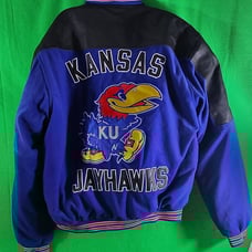 Kansas Jayhawks Embroidered KU Bomber Coat Adult Size L