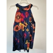 Roopa Pemmaraju floral halter top size XL #3-0096