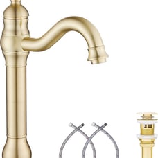 Bathroom Faucet GGStudy 360° Swivel Single-Handle One Hole Bathroom Vessel Sink