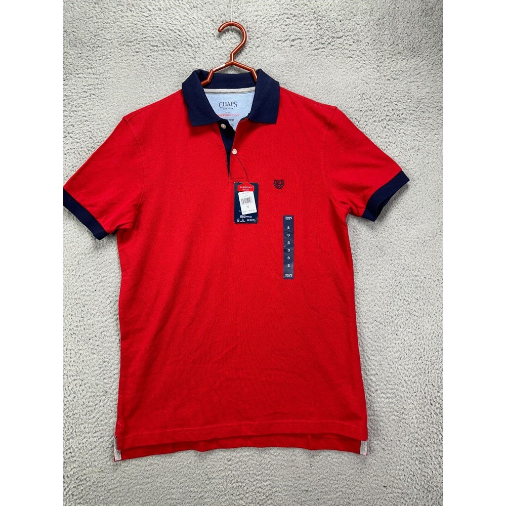 Chaps Shirt Adult Small Everyday Red Multi Polo Rugby Cotton Men Bundle Of 2 NEW