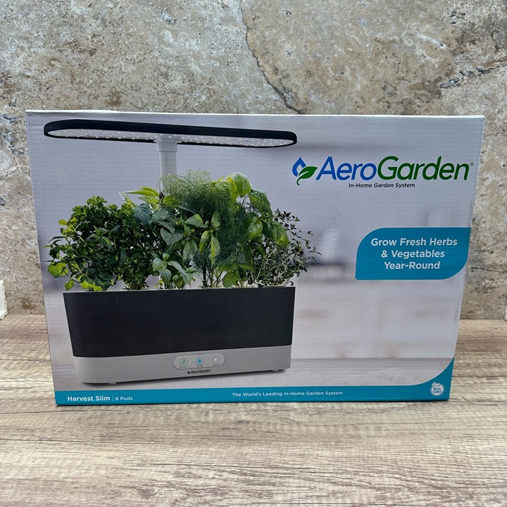 AeroGarden Harvest Slim Gourmet Herb Seed 6 Pods Kit Black Item #901120-1200 NIB